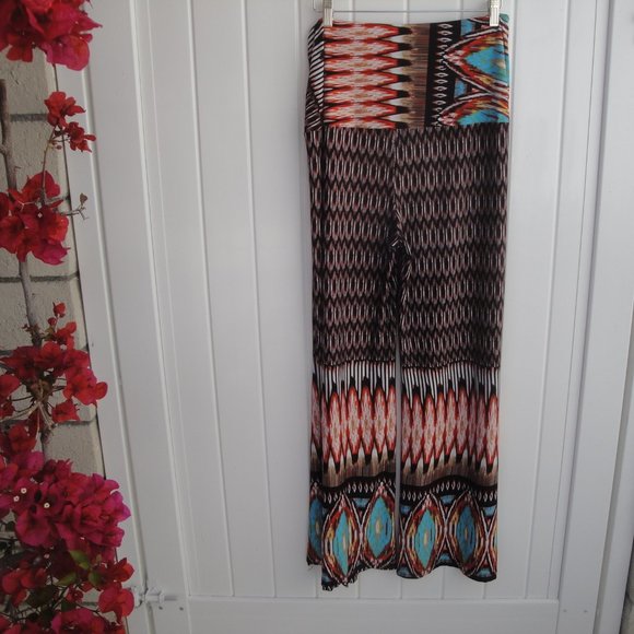 Angel Cola Pants Women's Size 2X Bohemian Chic Printed - Picture 3 of 3